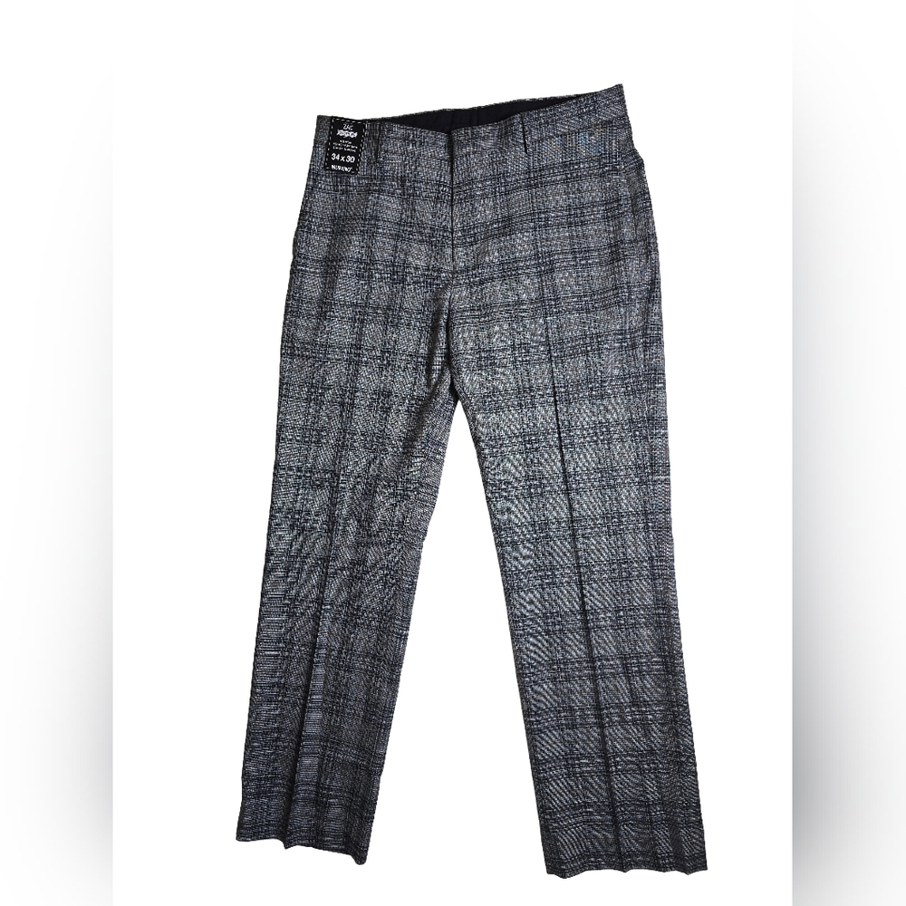 Murano Zac Fit Gray Plaid Dress Pants 34x30 NWT Mens Dillard’s Modern Fit